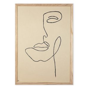 Visage au trait - Papier kraft